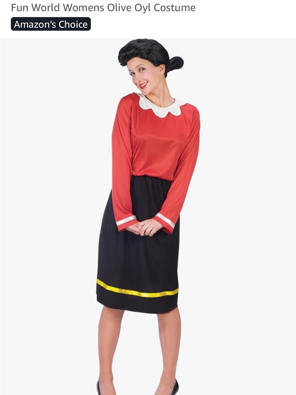 Olive Oyl Popeye Costume Dress Women’s Small 2-8 Like New